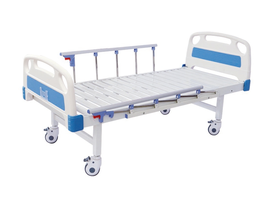 普通病床(M18) ABS床頭條式平板護(hù)理床(四角剎車、六檔護(hù)欄)